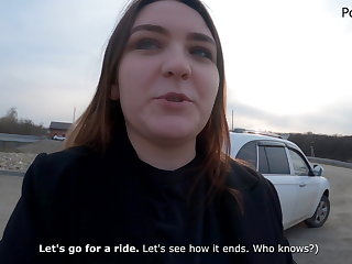 Venäjän Sweet blowjob while driving a lot of cum on tits!